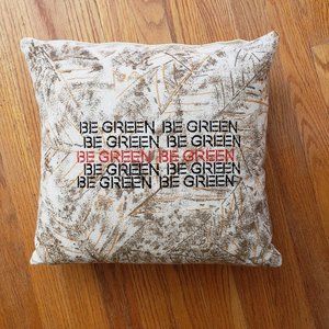 TJX Be Green Be Green Autumn Fall Embroidered Throw Pillow, 16" x 16"